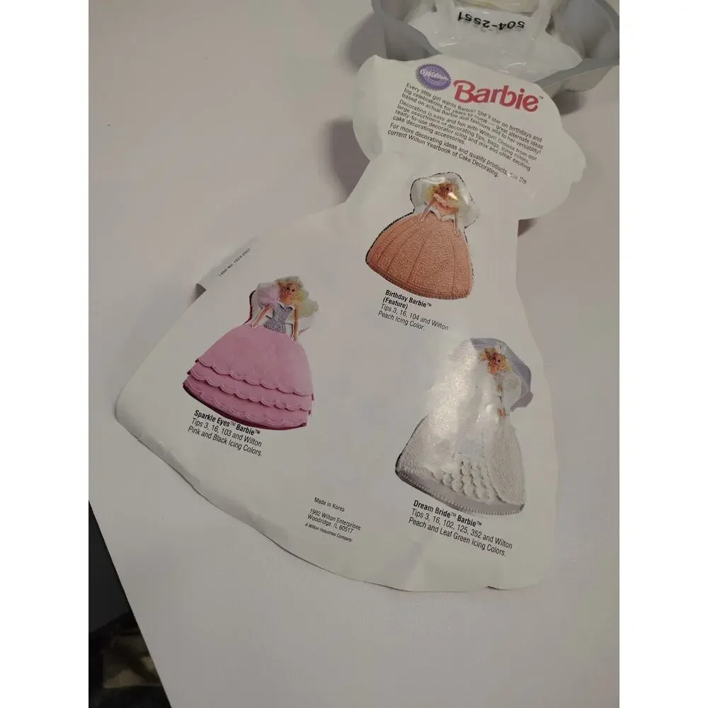 Wilton Metal Cake Pan 1992 Barbie Doll Princess Instructional Insert Facemaker